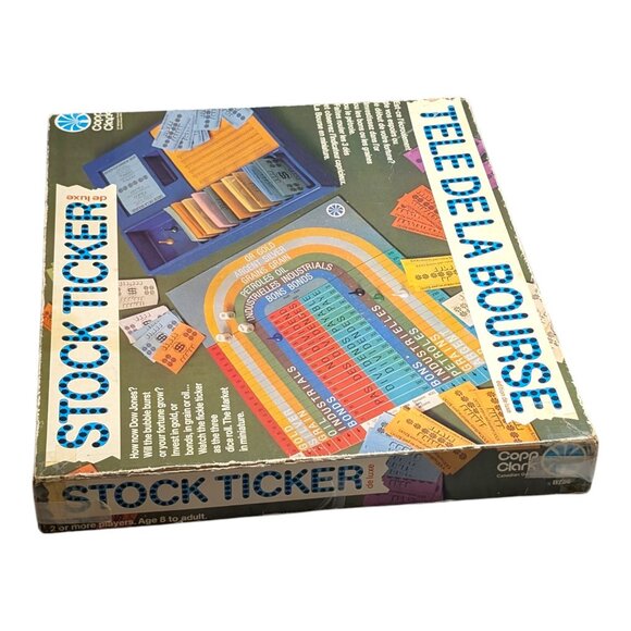 VTG Stock Ticker Board Game Deluxe Edition Complete Copp Clark Wooden Die USA - Picture 9 of 9
